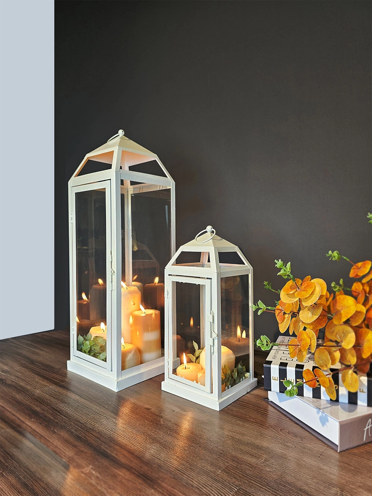 İkili Metal Mumluk Fener Seti Monza