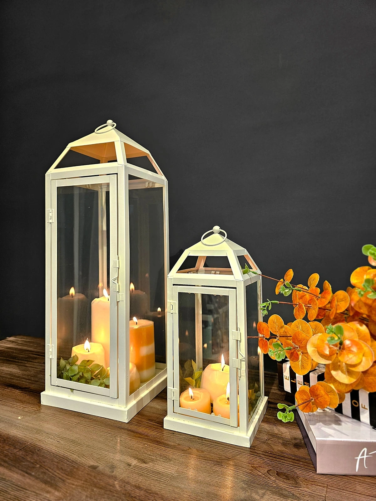 İkili Metal Mumluk Fener Seti Monza