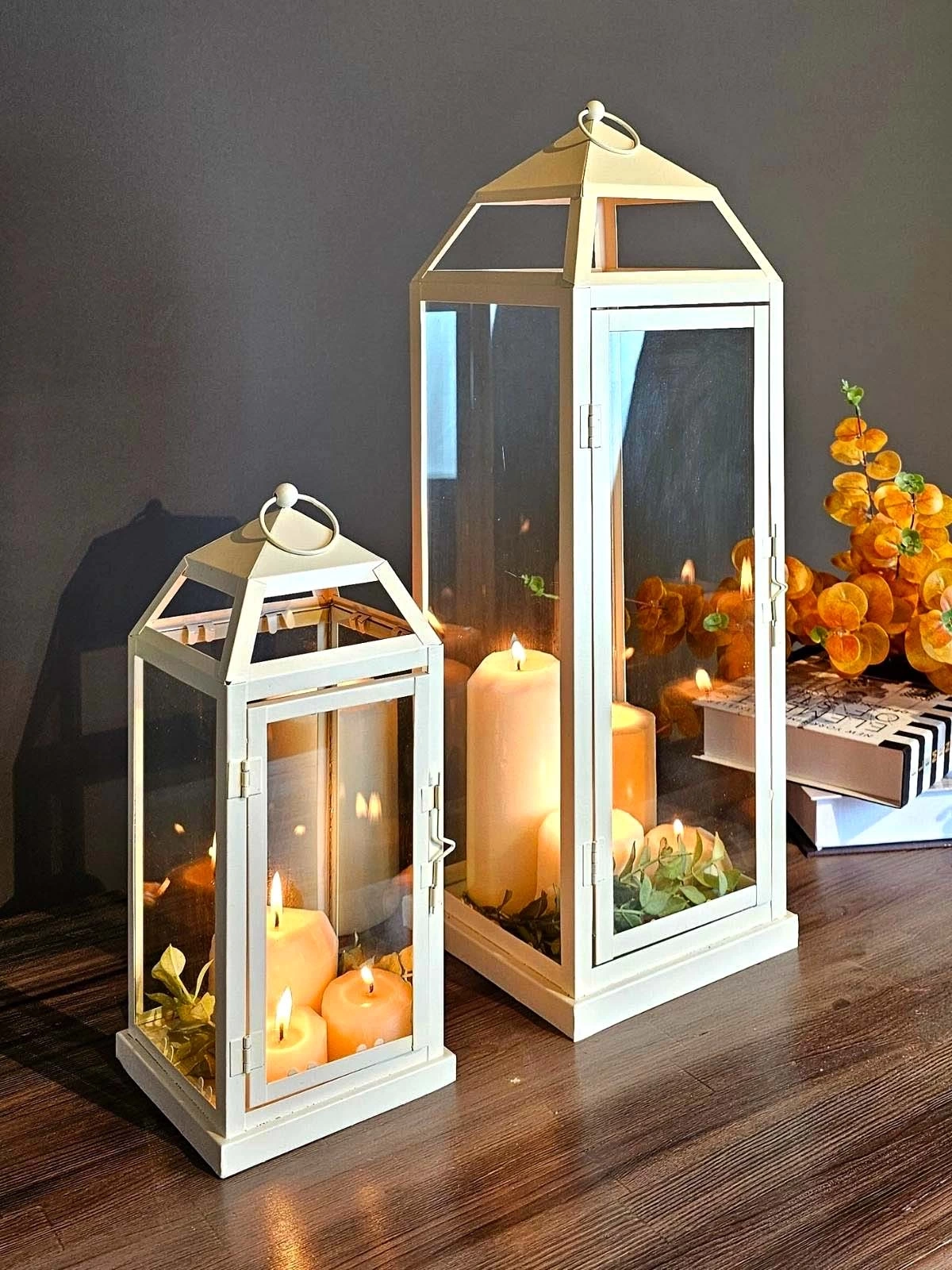 İkili Metal Mumluk Fener Seti Monza