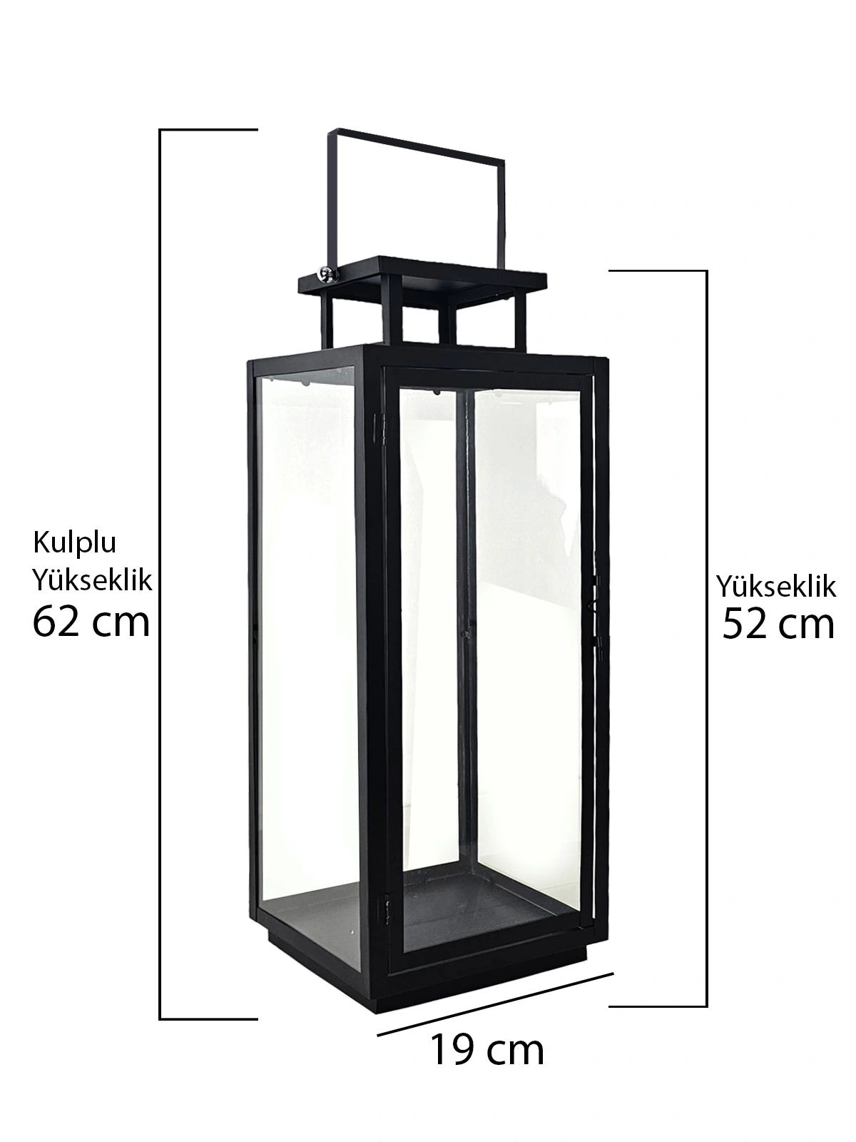 İkili Metal Mumluk Fener Seti Siyah Virginia