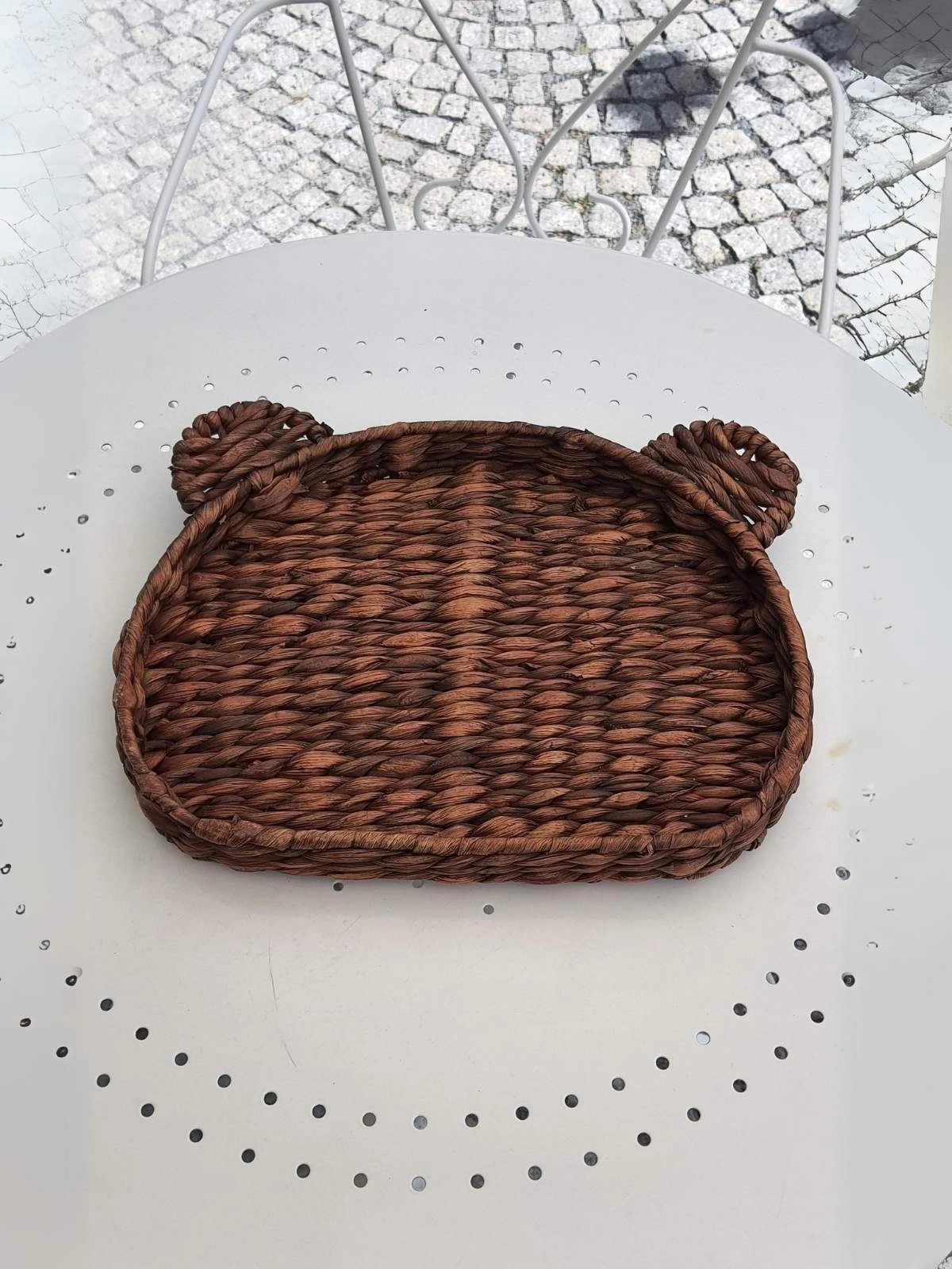 Kedi Figürlü Hasır Sepet Düzenleyici İkili Set