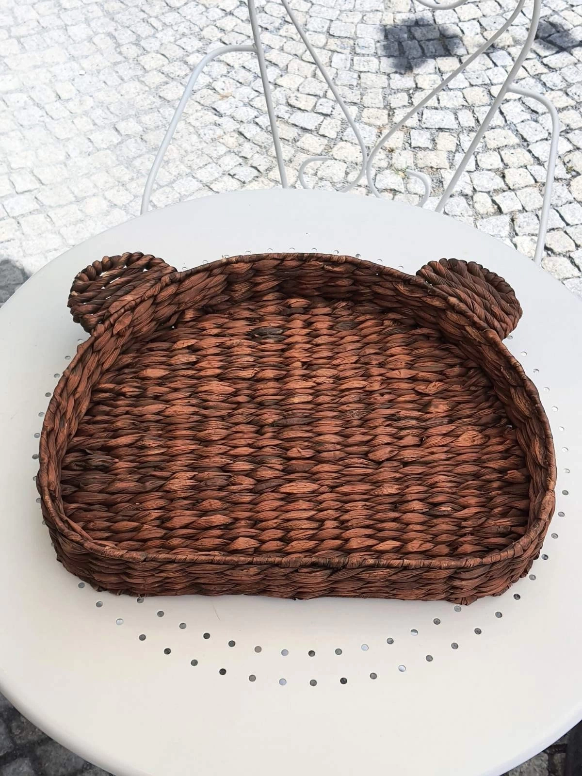 Kedi Figürlü Hasır Sepet Düzenleyici İkili Set