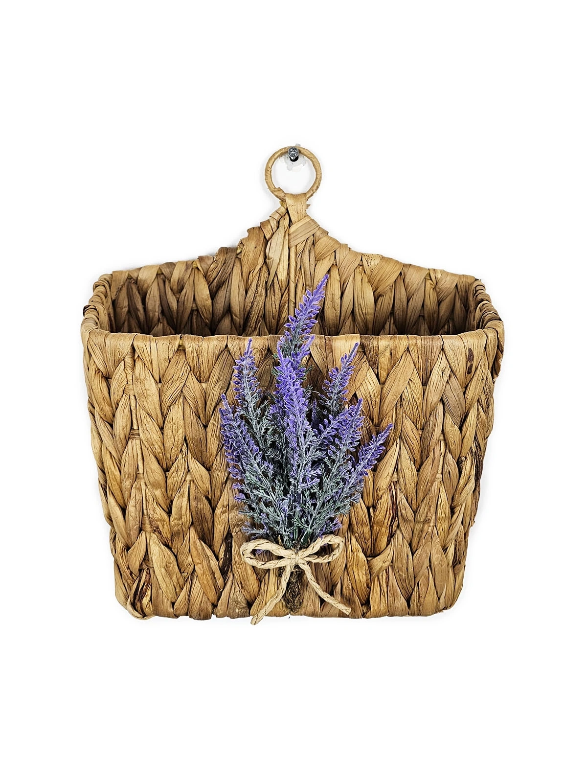 Lavantalı Hasır Kapı Sepeti Gazetelik Posta Kutusu 30cm