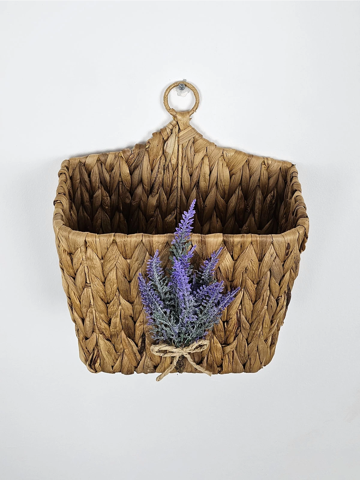 Lavantalı Hasır Kapı Sepeti Gazetelik Posta Kutusu 30cm