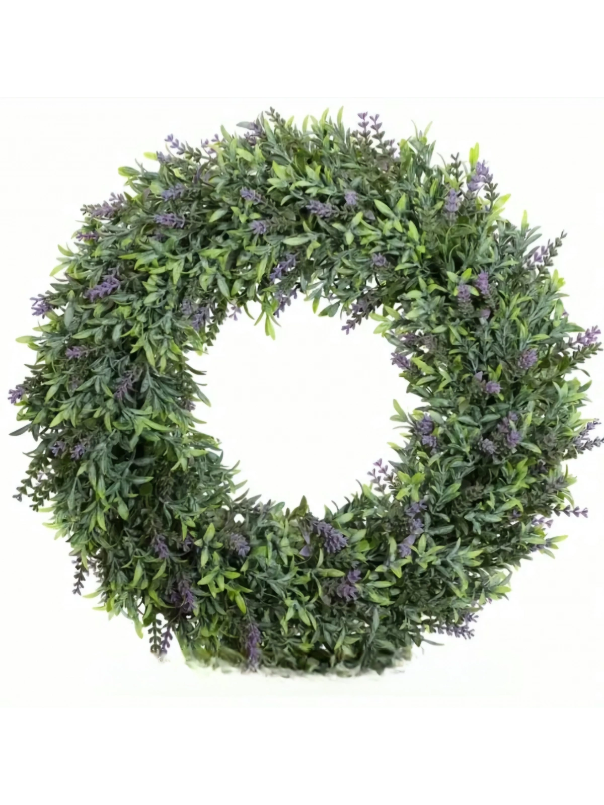 Lavantalı ve Yeşillikli Dekoratif Kapı Süsü Çelengi 40cm