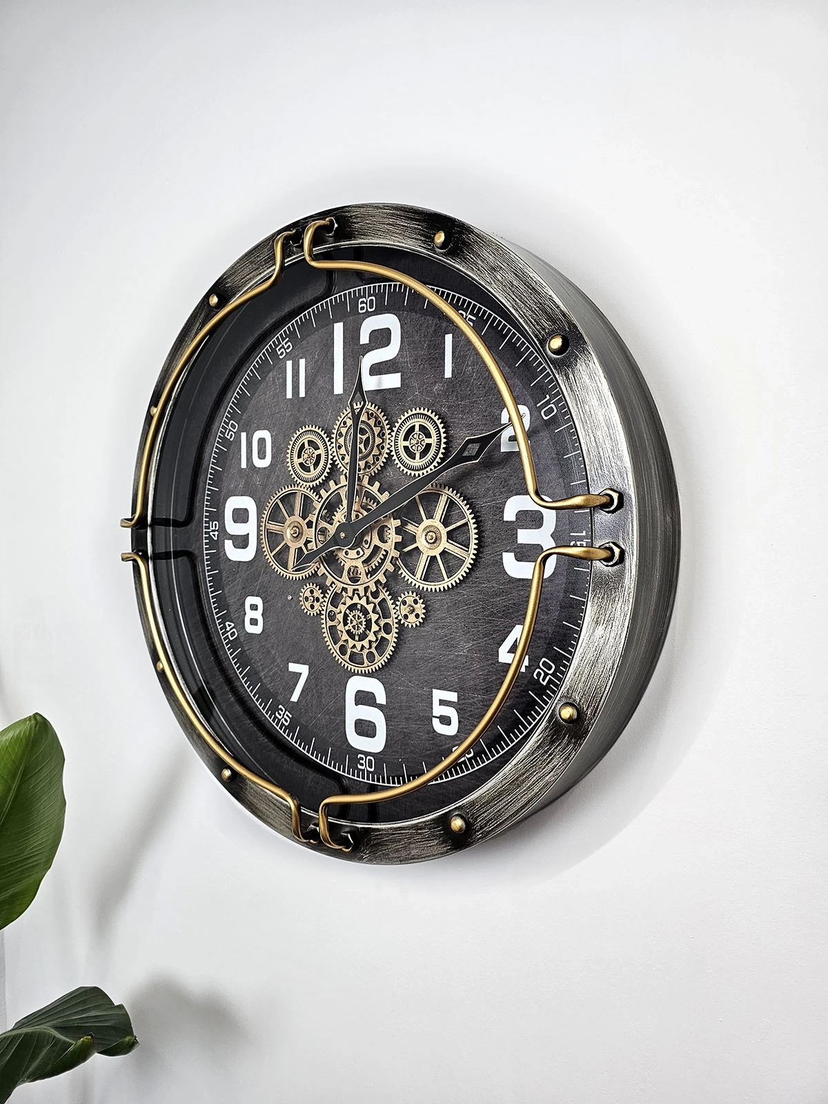 Lyon Çarklı Metal Büyük Boy Duvar Saati 60cm