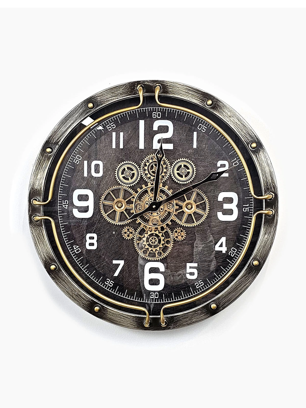 Lyon Çarklı Metal Büyük Boy Duvar Saati 60cm