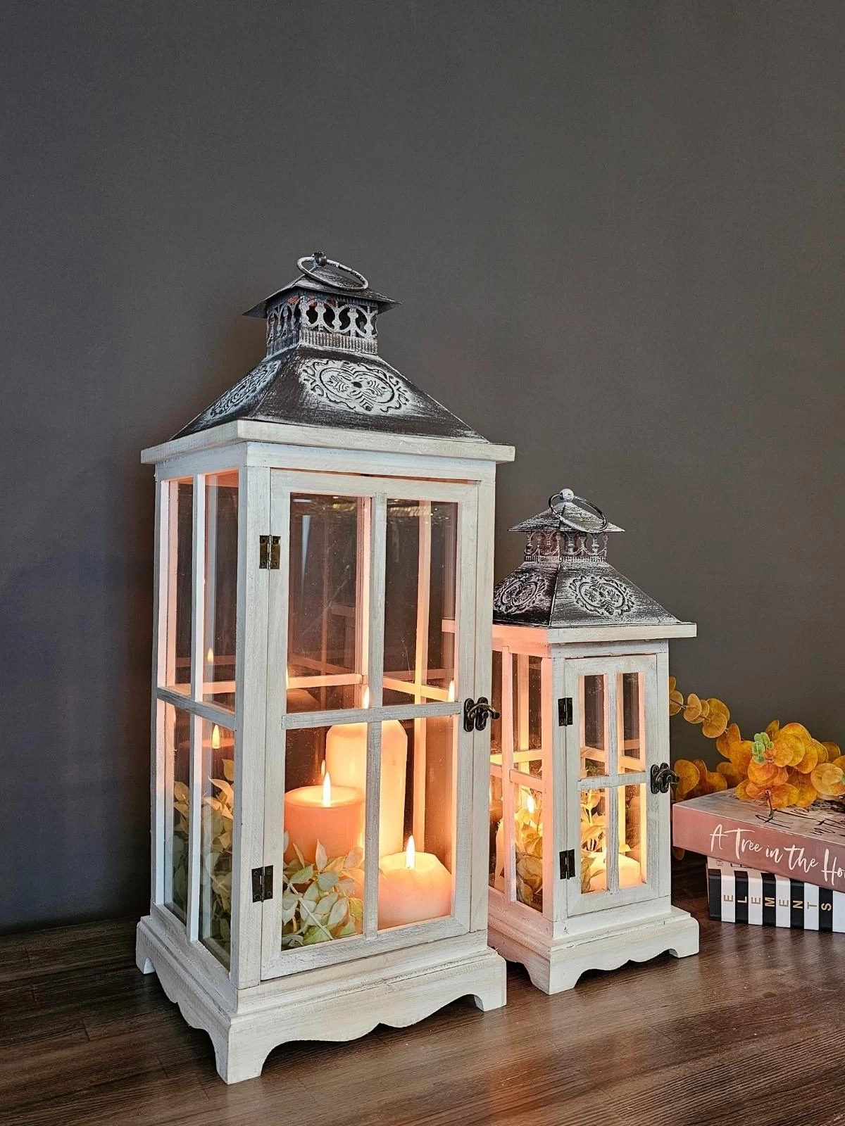 METAL ÇATILI İKİLİ AHŞAP MUMLUK FENER SETİ MONTANA