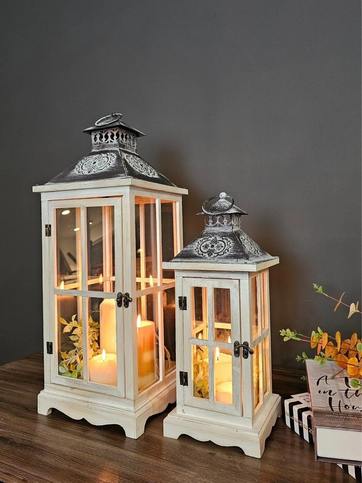 METAL ÇATILI İKİLİ AHŞAP MUMLUK FENER SETİ MONTANA