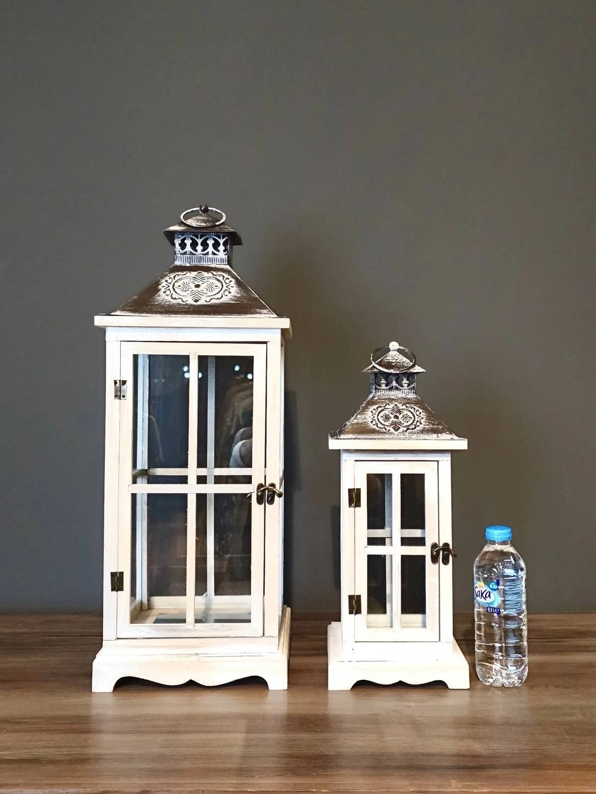 METAL ÇATILI İKİLİ AHŞAP MUMLUK FENER SETİ MONTANA