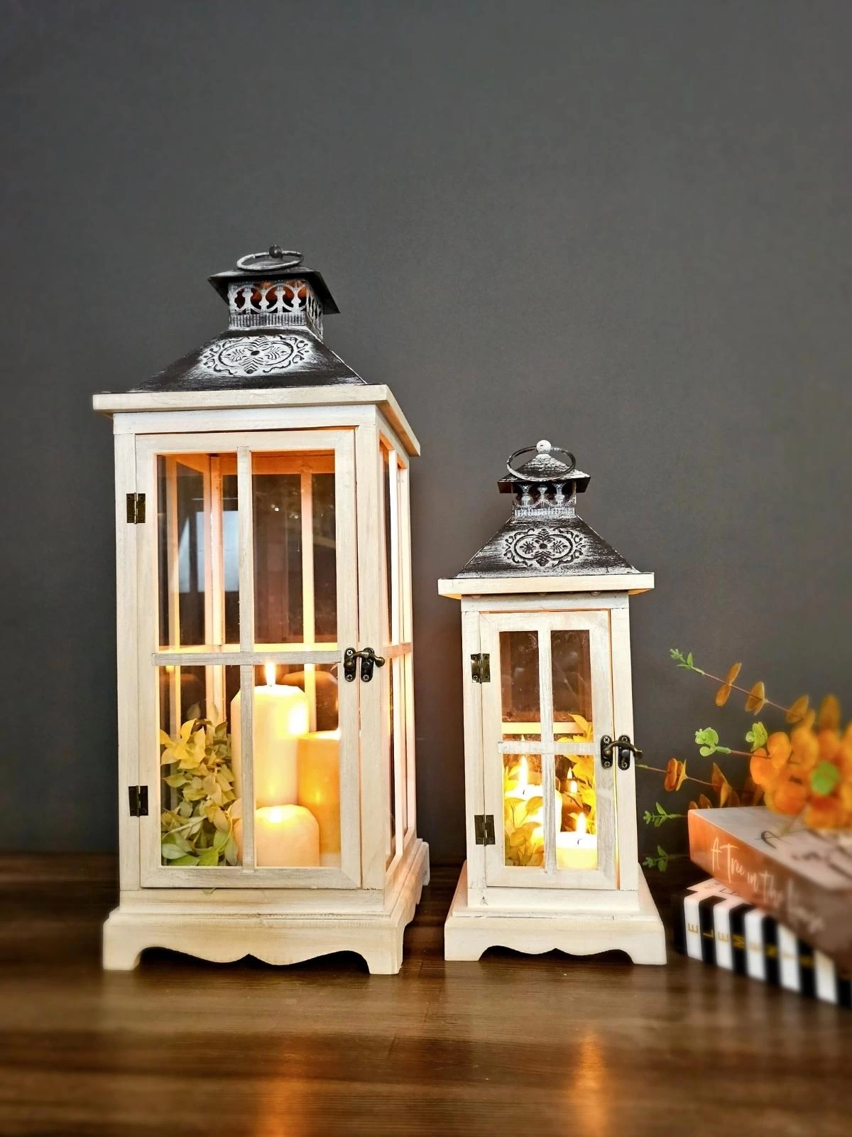 METAL ÇATILI İKİLİ AHŞAP MUMLUK FENER SETİ MONTANA