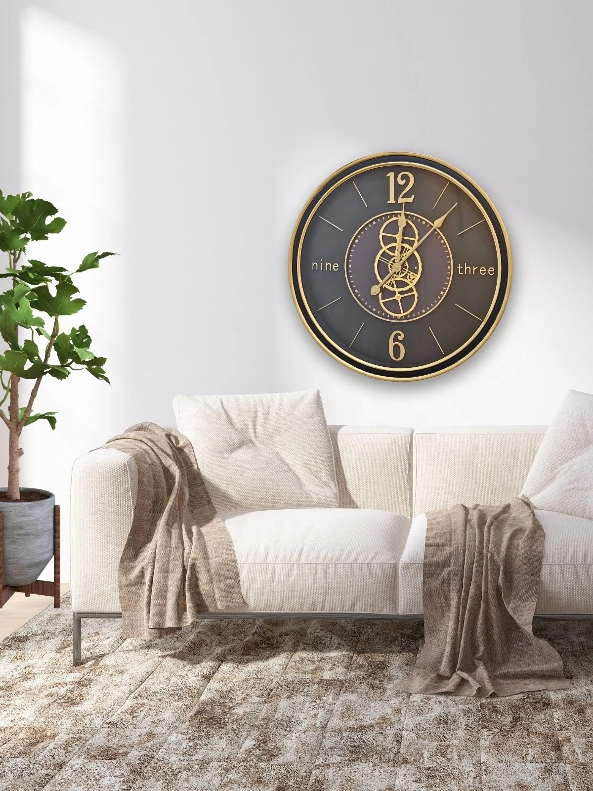 MODENA ÇARKLI METAL DUVAR SAATİ 60CM