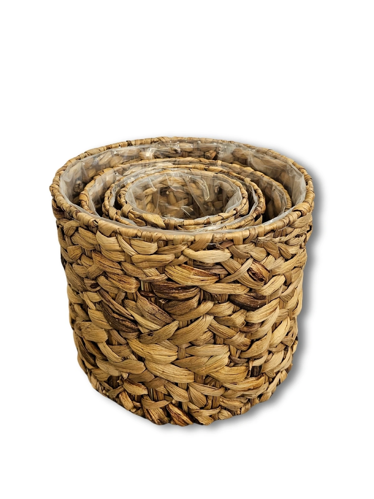 Natura 4lü Çelik Kafesli Hasır Saksı İçi Naylon Korumalı