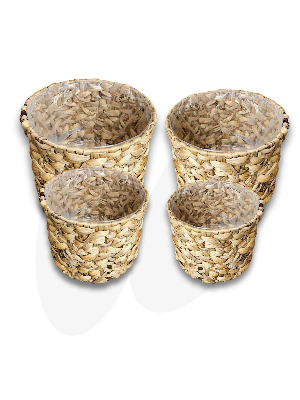 Natura 4lü Çelik Kafesli Hasır Saksı İçi Naylon Korumalı