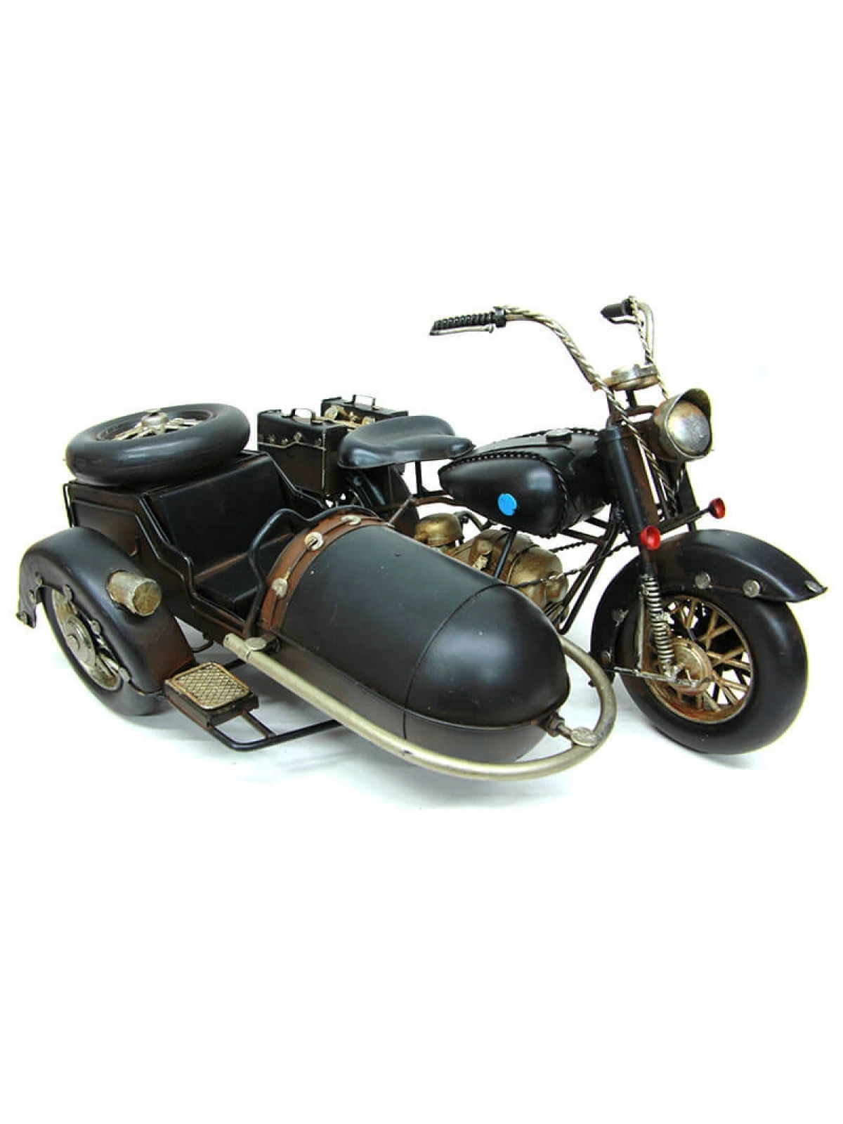 Nostaljik Sepetli Metal Motosiklet Büyük Boy 34cm