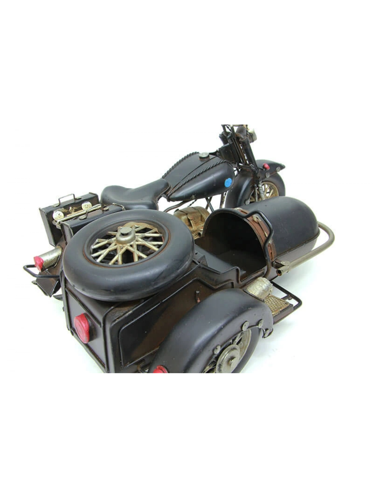 Nostaljik Sepetli Metal Motosiklet Büyük Boy 34cm