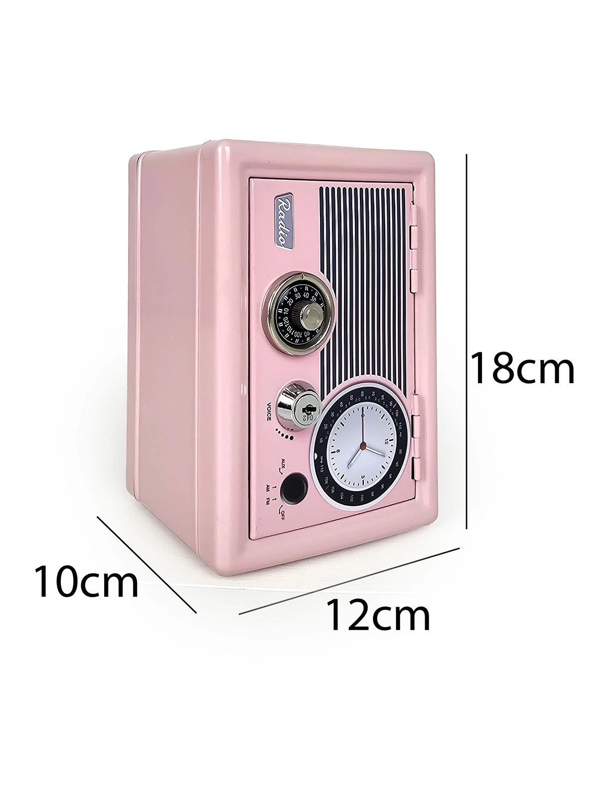 Nostaljik Şifreli ve Anahtarlı Çelik Kasa Dekoratif Kumbara 18 Cm