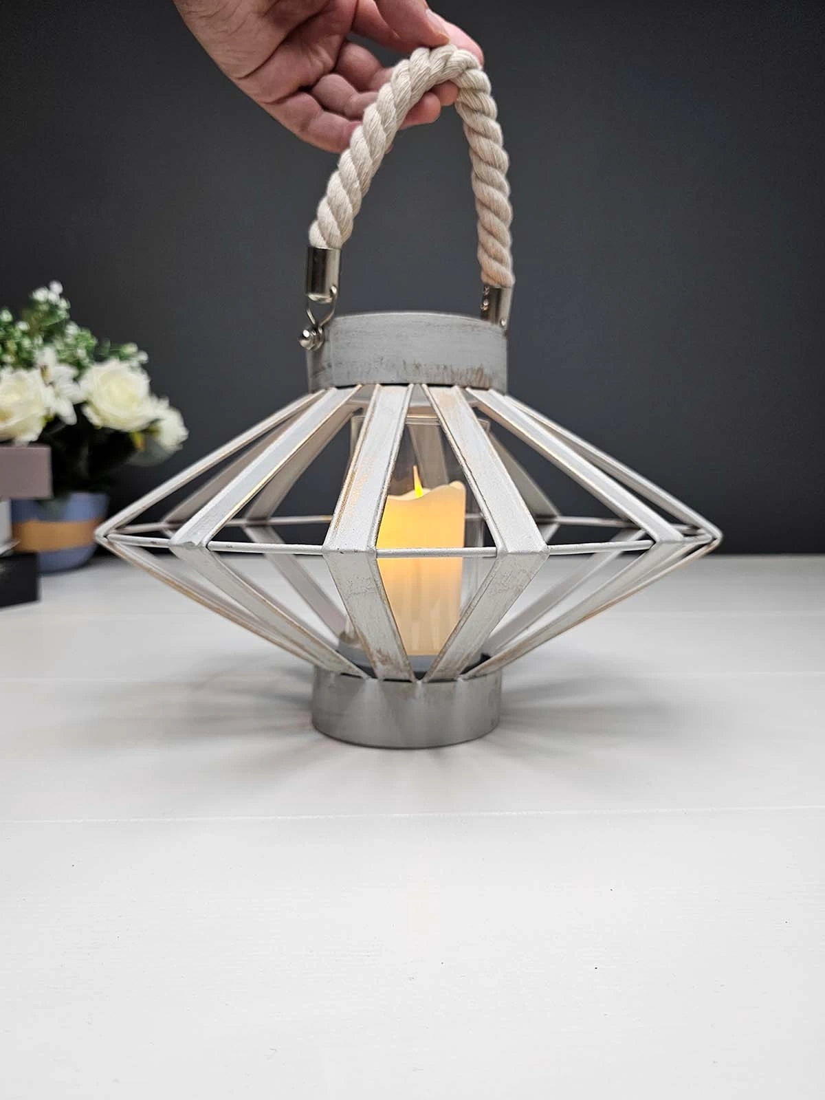 Orion Halat Kulplu Dekoratif Metal Mumluk 30cm