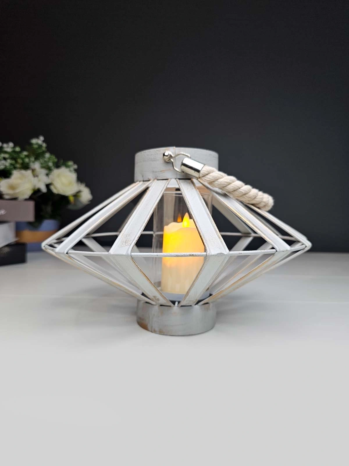 Orion Halat Kulplu Dekoratif Metal Mumluk 30cm