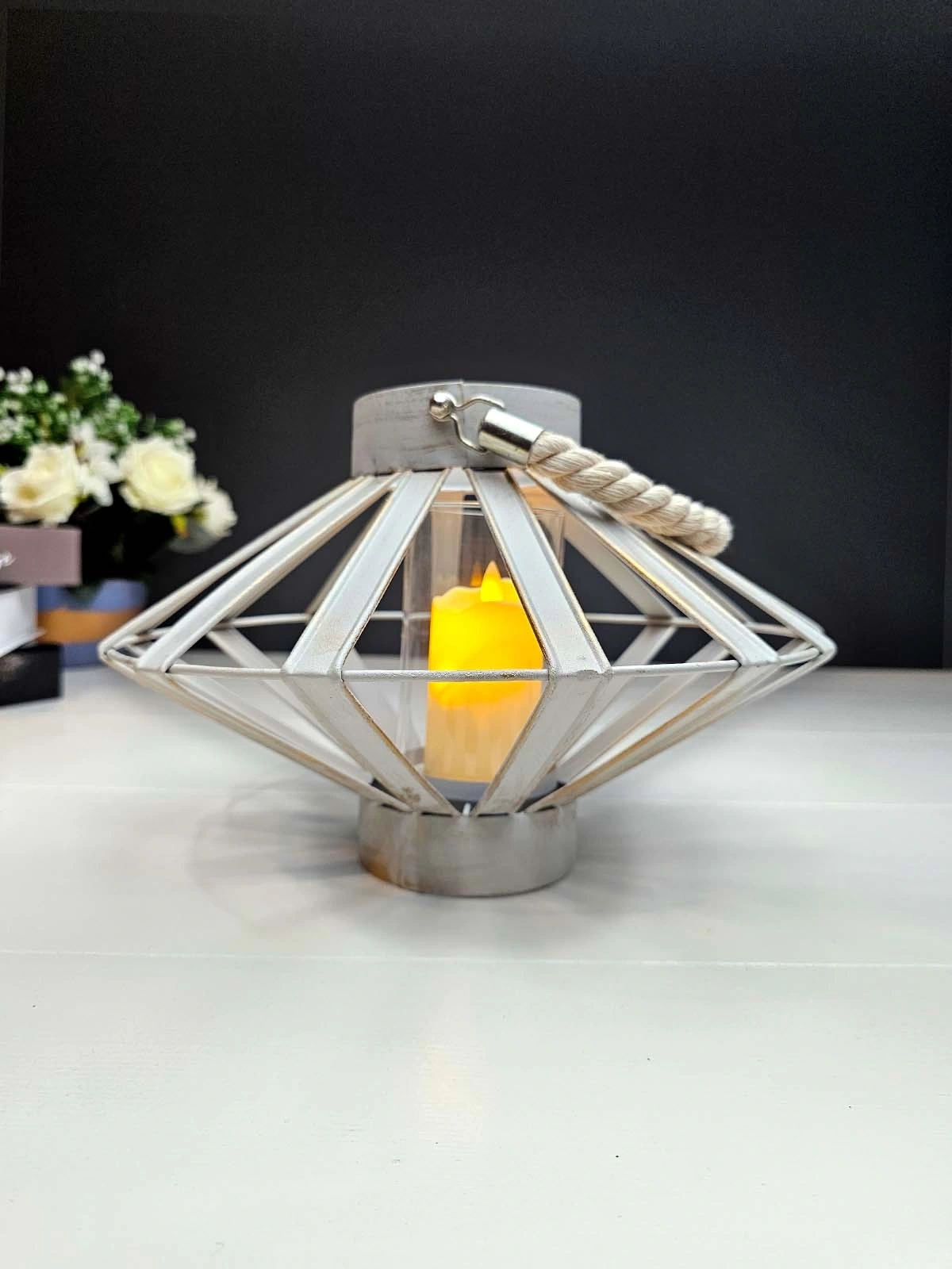 Orion Halat Kulplu Dekoratif Metal Mumluk 30cm