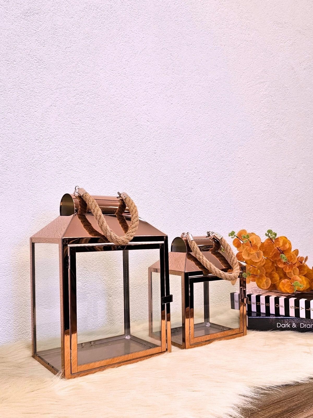 Rosetta Paslanmaz Çelik İkili Mumluk Fener Seti