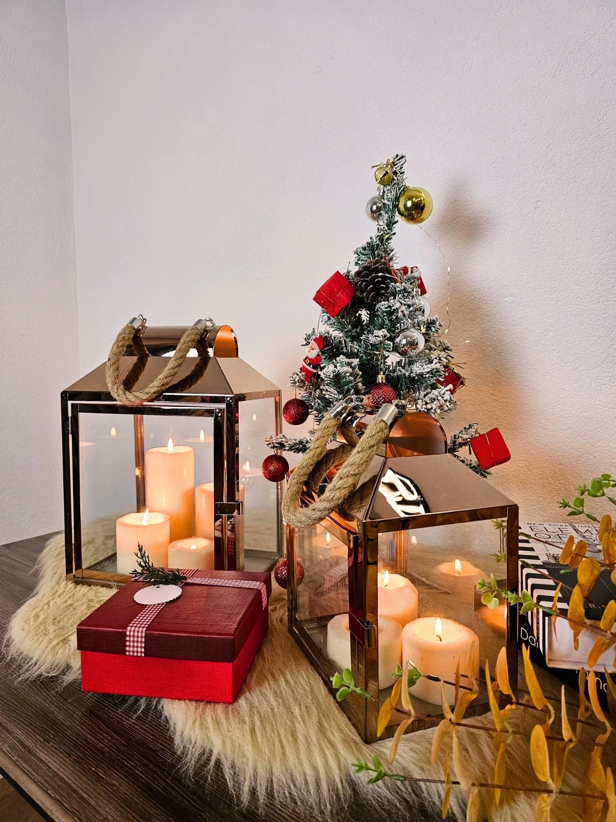 Rosetta Paslanmaz Çelik İkili Mumluk Fener Seti