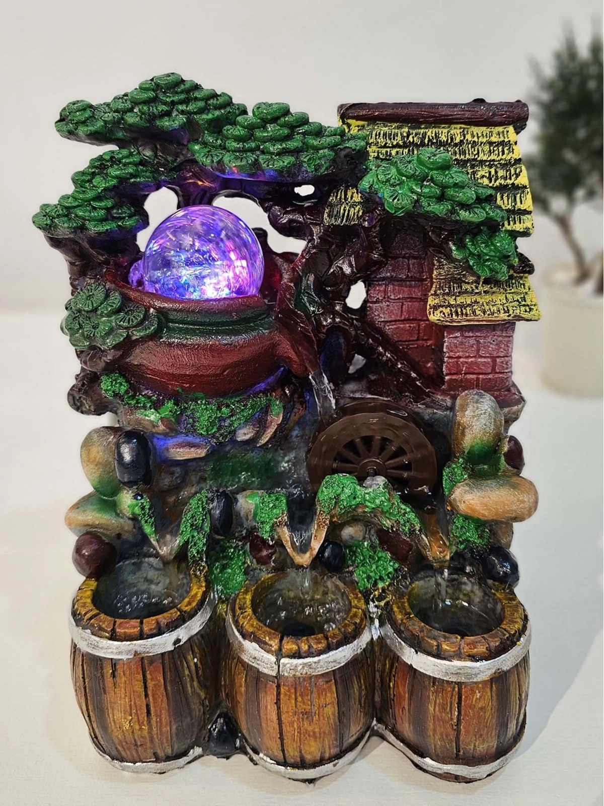 Zen Bucket Masaüstü Su Şelalesi Led Işıklı ve Motorlu 27cm