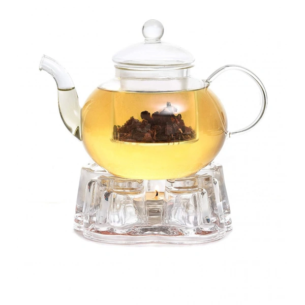 Borosilikat Cam Demlik ve Cam Isıtıcı Seti Petunya 1000ml