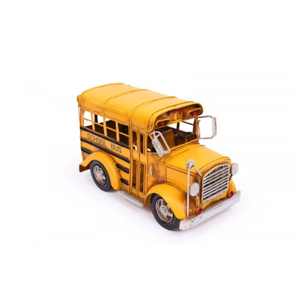 Nostaljik Büyük Boy Metal Sarı Okul Otobüsü 31cm