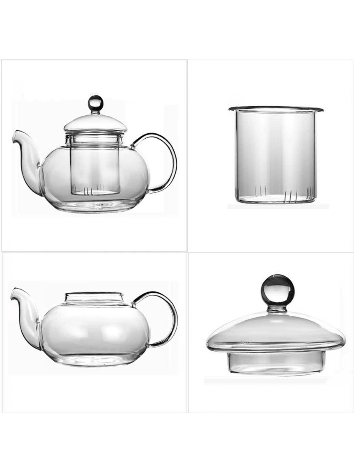 Borosilikat Cam Demlik ve Cam Isıtıcı Seti Petunya 1000ml