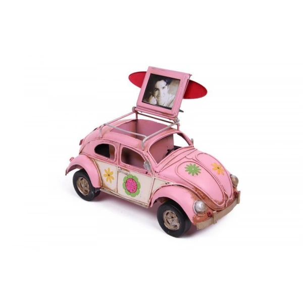 Nostaljik Fotoğraf Çerçeveli ve Kalemlikli Pembe Kaplumbağa 20cm