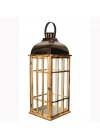 Çelik Çatılı Büyük Boy Ahşap Fener Ibiza 65cm