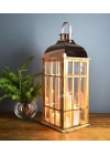 Çelik Çatılı Büyük Boy Ahşap Fener Ibiza 65cm
