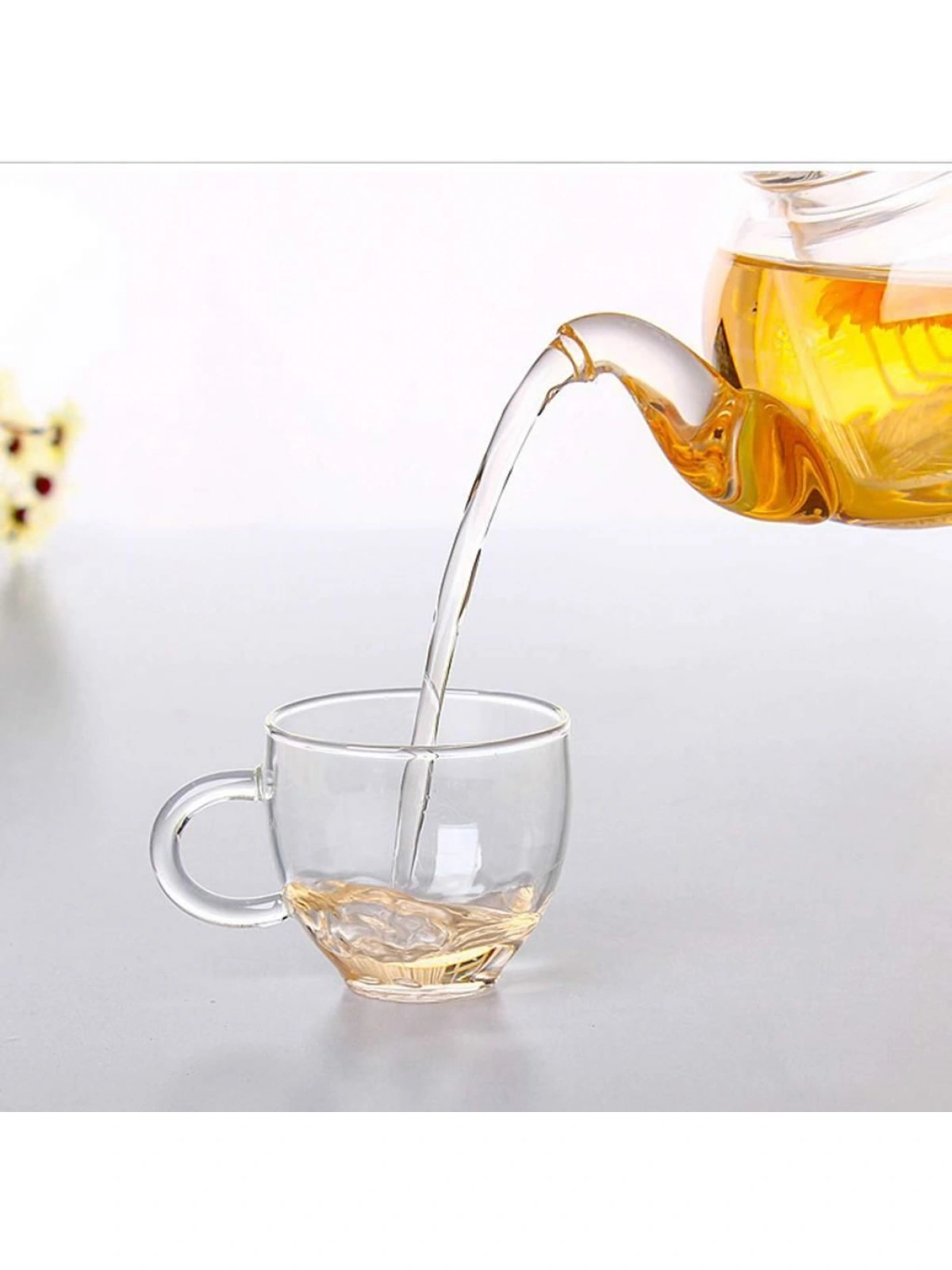 Borosilikat Cam Demlik ve Cam Isıtıcı Seti Petunya 1000ml