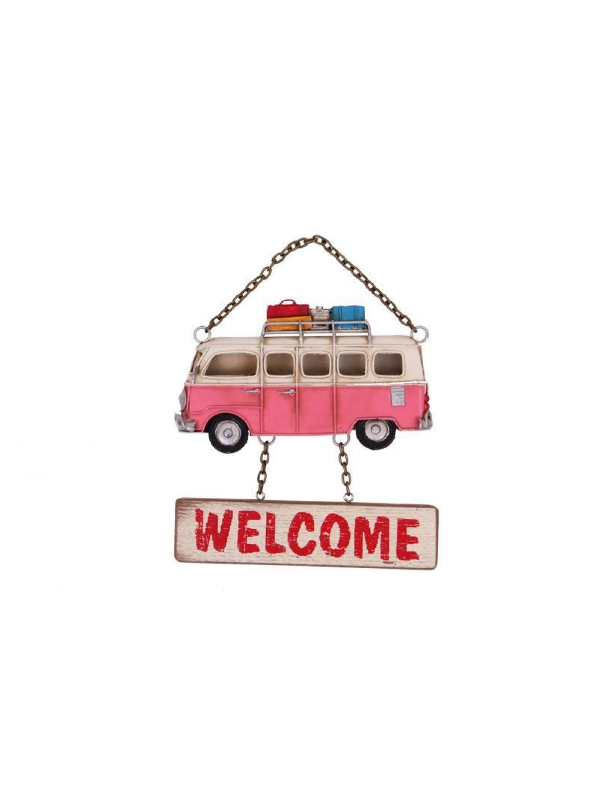 Dekoratif Metal Kapı ve Duvar Süsü Minibüs Welcome