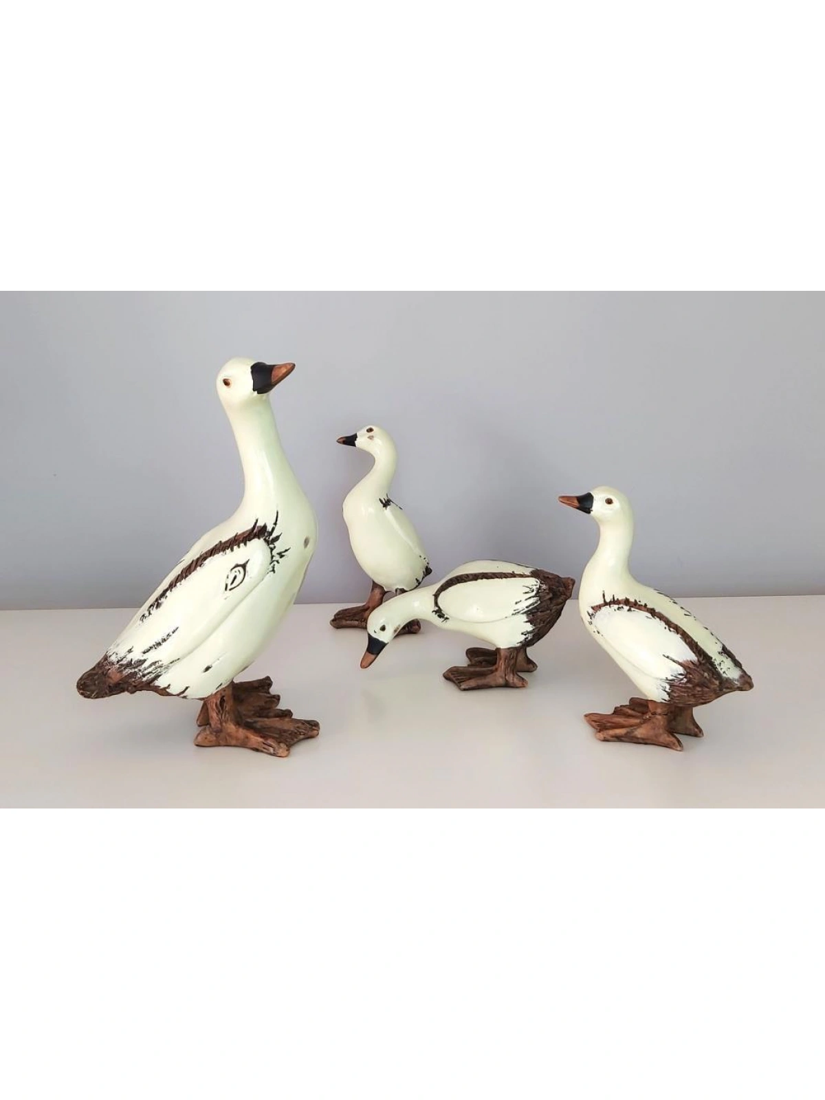 Dekoratif Poliresin Ördek Ailesi Biblo Seti