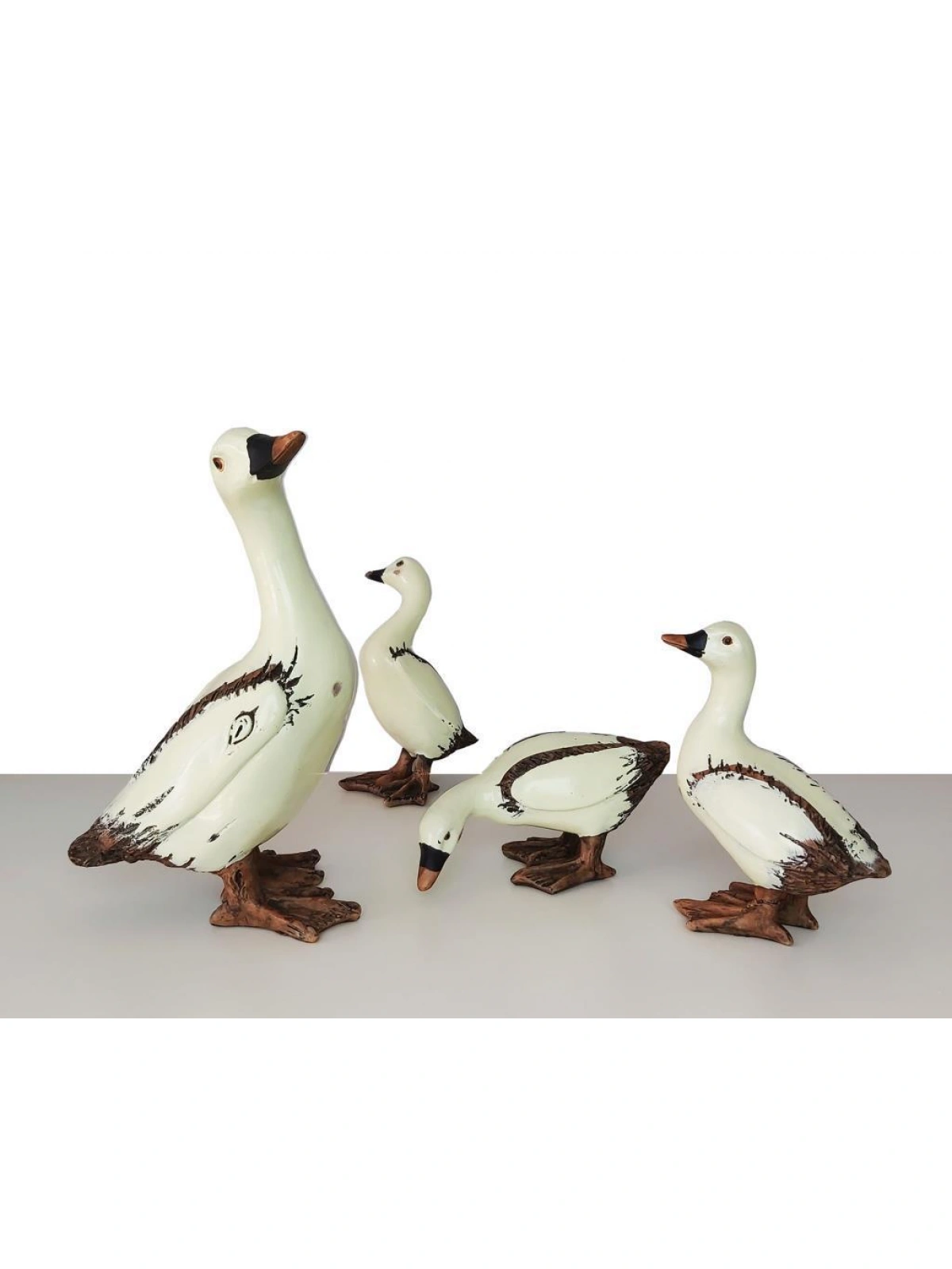 Dekoratif Poliresin Ördek Ailesi Biblo Seti
