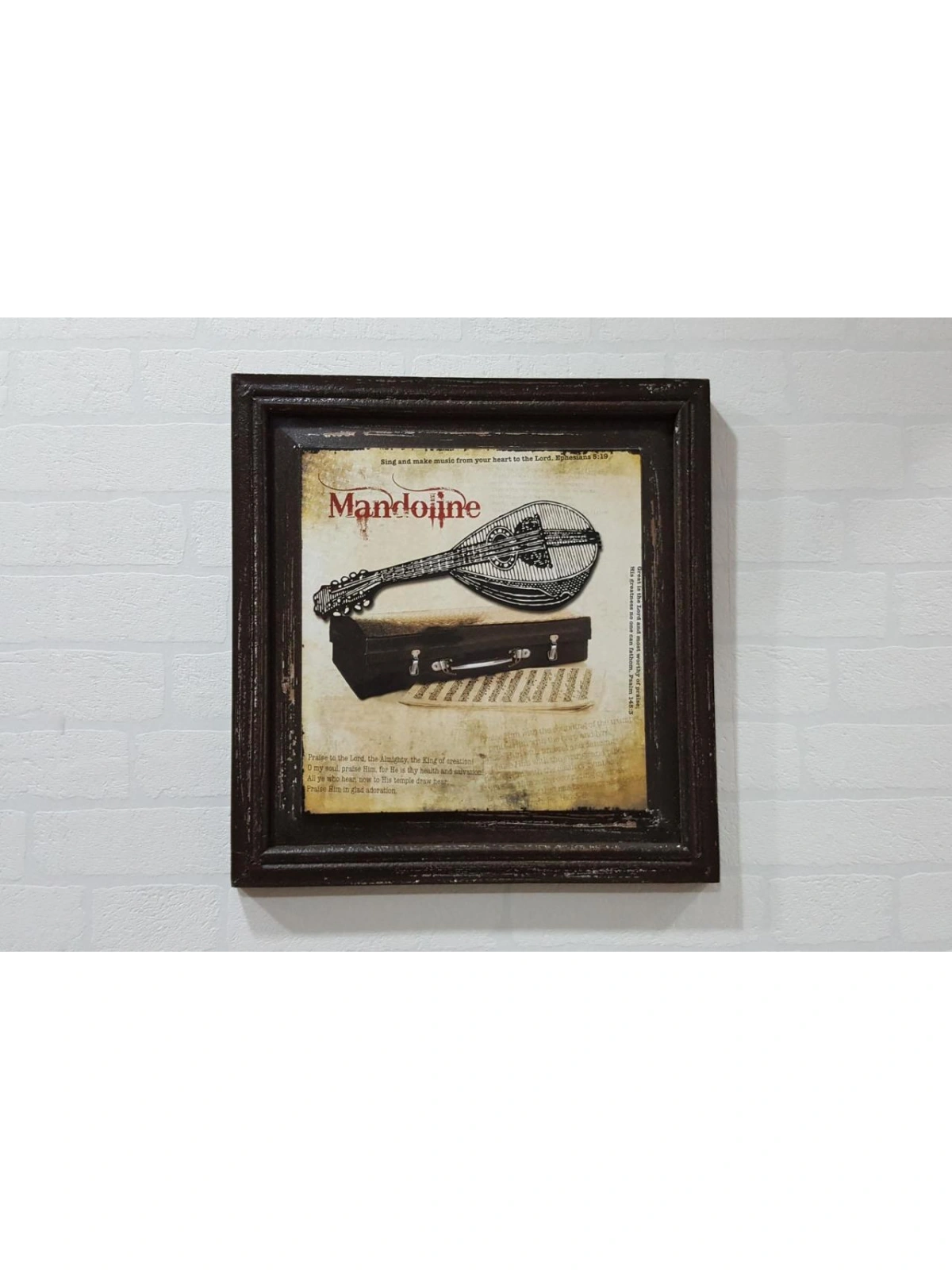 Mandoline Ahşap Nostaljik Tablo 38x38cm