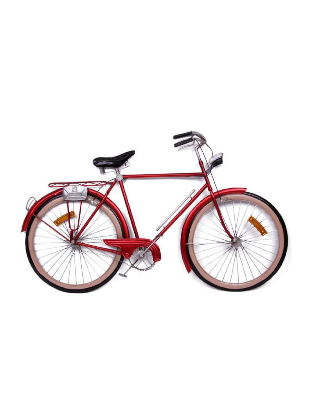 Metal Kırmızı Bisiklet Duvar Panosu 87cm