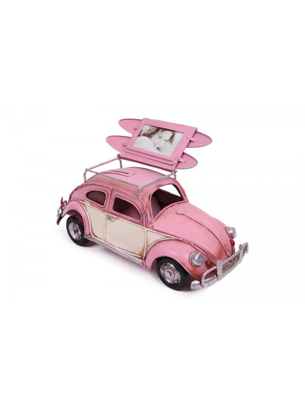 Metal Nostaljik Resim Çerçeveli Kaplumbağa Araba 26cm