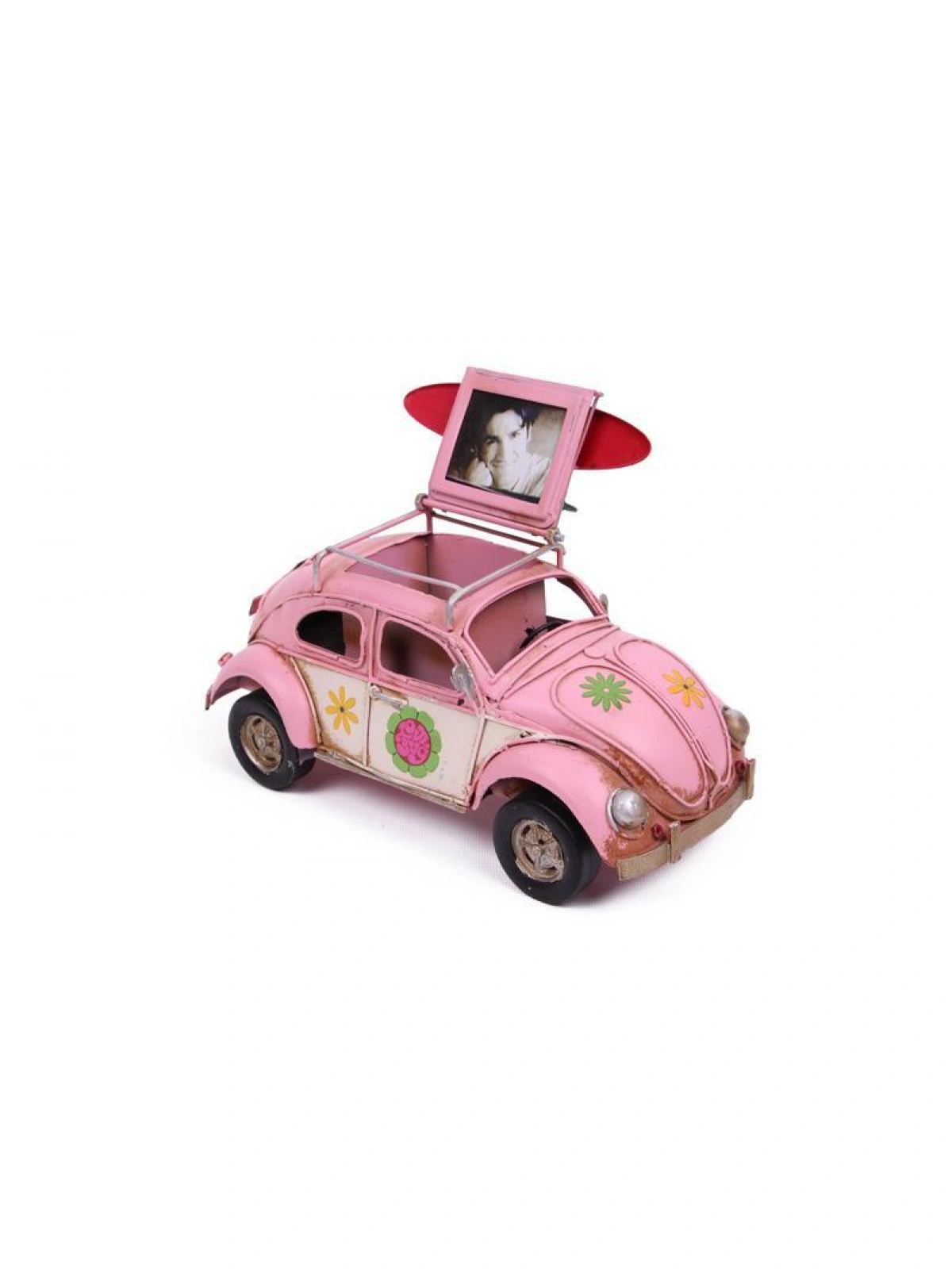 Nostaljik Fotoğraf Çerçeveli ve Kalemlikli Pembe Kaplumbağa 20cm