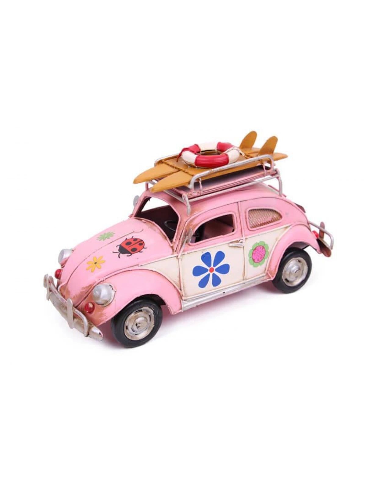 Nostaljik Fotoğraf Çerçeveli ve Kumbaralı Pembe Kaplumbağa 25cm