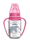 Bambino Kulplu Cam Biberon 125 ml - Pembe