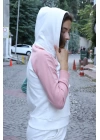 Kanguru Cepli Sweatshirt - BEYAZ