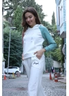 Kanguru Cepli Sweatshirt - BEYAZ