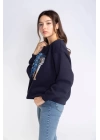 Şardonlu Sweatshirt-LACİVERT