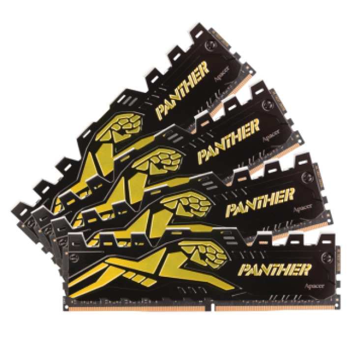 Apacer Panther Black-Gold 16GB (2x8GB) 3200Mhz CL16 DDR4 Gaming Ram (AH4U16G32C28Y7GAA-2)