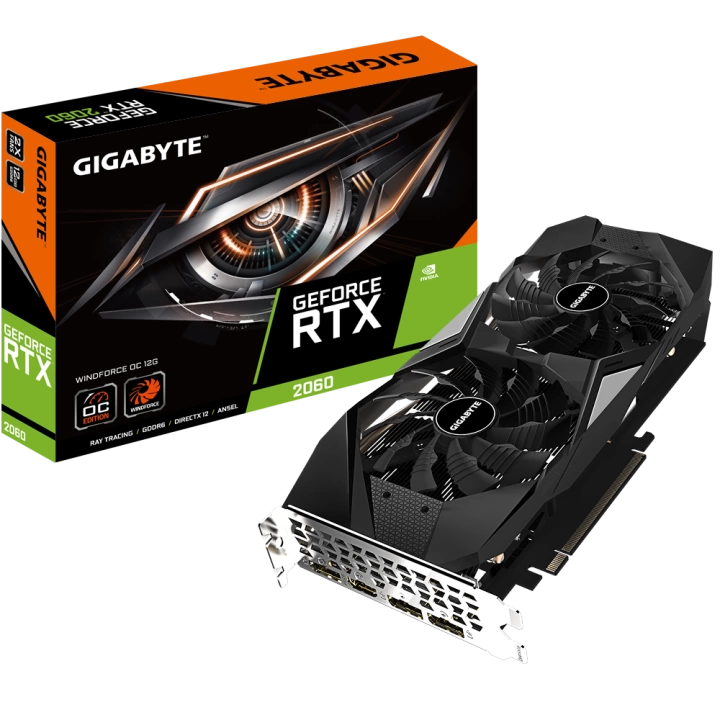 GIGABYTE GV-N2060WF2OC-12GD RTX 2060 12GB GDDR6 DP HDMI 192BİT