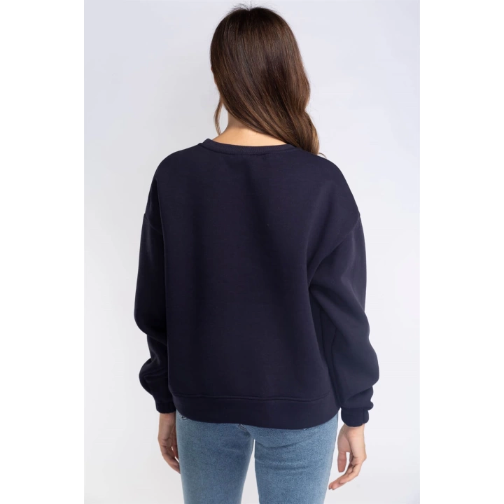 Şardonlu Sweatshirt-LACİVERT