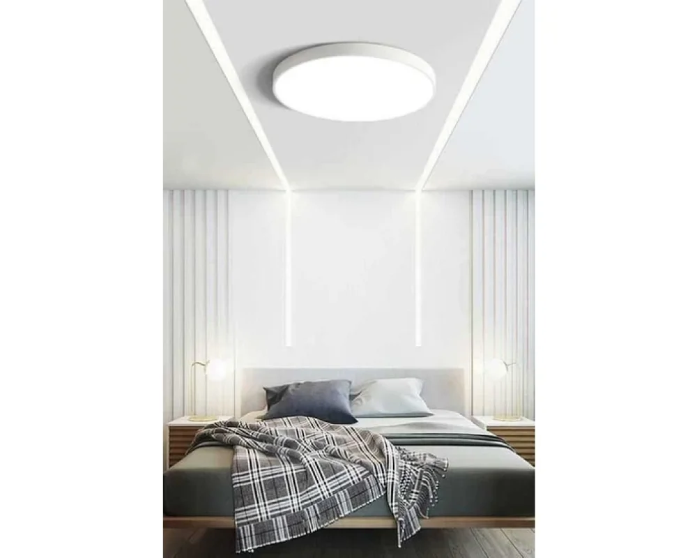 100cm 140 Watt 19500 Lümen Yuvarlak Davul Linear Aydınlatma Beyaz ve Gün Işığı